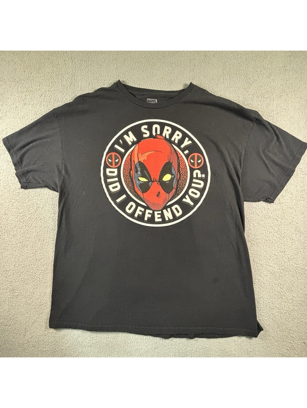 Marvel Deadpool Shirt Mens 2XL Black Sorry Did I Offend You Graphic Tee
